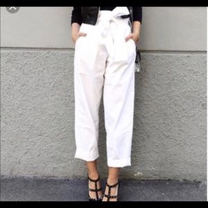 WHITE PAPER BAG ZARA PANTS